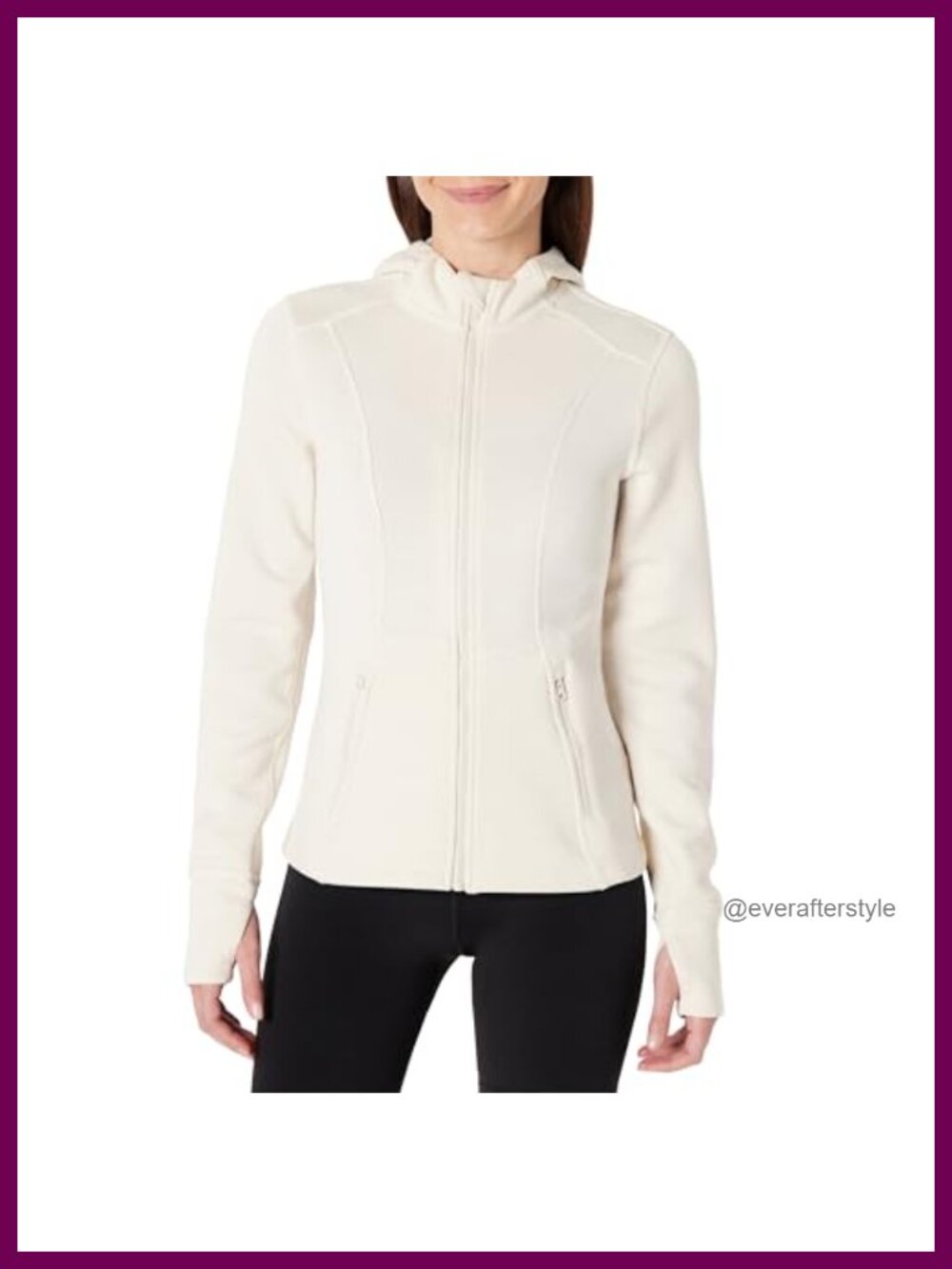 Women's Fitted Full-Zip Hooded Workout Jacket Active Track Jacket